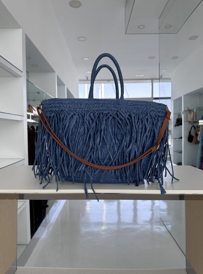 Bolso flecos rafia